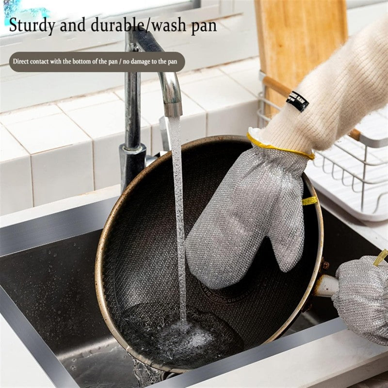 Steel Wire Dishwashing Cleaning Gloves