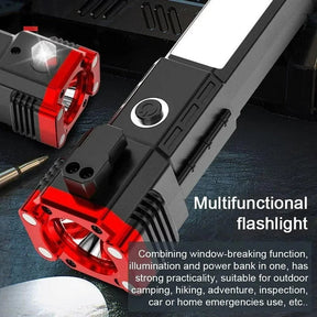 MULTIFUNCTIONAL 1KM LONG RANGE LED EMERGENCY WATERPROOF FLASHLIGHT | 2600 MAH POWER BANK WITH USB POWER CABLE