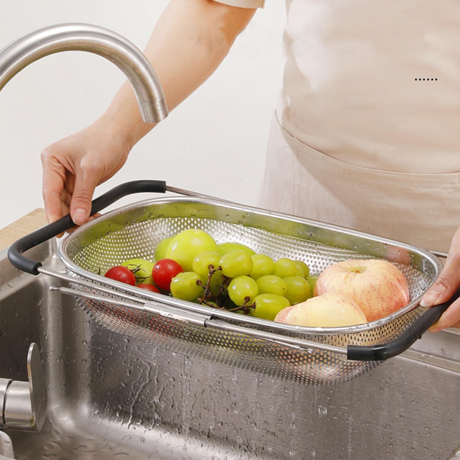 Stainless Steel Drain Basket With Extendable Rubber Handles To Fit Any Sink (Free Delivery 🚚)