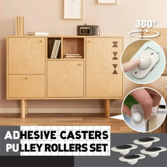 4-Piece Mini Swivel Furniture Wheels (Free Delivery 🚚)