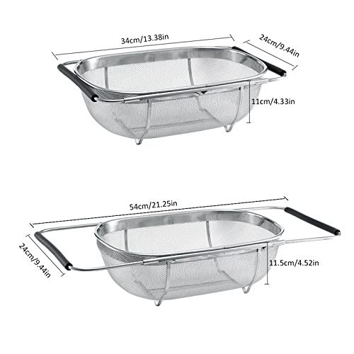 Stainless Steel Drain Basket With Extendable Rubber Handles To Fit Any Sink (Free Delivery 🚚)