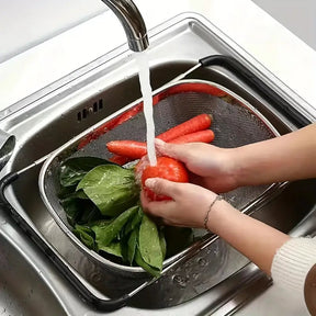 Stainless Steel Drain Basket With Extendable Rubber Handles To Fit Any Sink (Free Delivery 🚚)