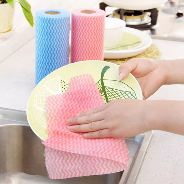 Disposable Reusable Kitchen Wipes | 1 Roll x 50 Tissues (FREE DELIVERY)