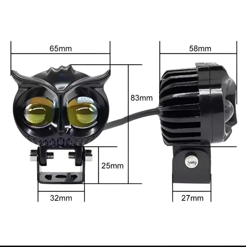 Owl Shape Design Motorcycle Led Fog Light (Free Delivery 🚚)