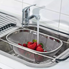 Stainless Steel Drain Basket With Extendable Rubber Handles To Fit Any Sink (Free Delivery 🚚)