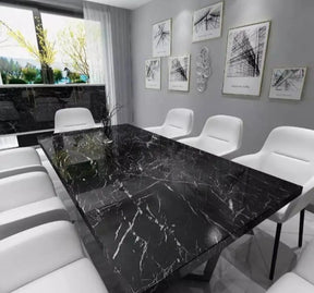 Self Adhesive White & Black Kitchen Marble Sheets / Anti Oil & Heat Resistant Wallpaper (Free Delivery 🚚)