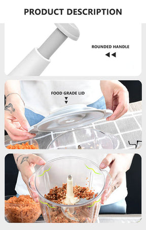 HAND CHOPPER | MULTI-FUNCTION HAND PUSHING COOKER (3 BLADES)