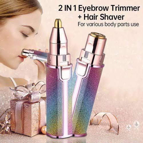 2 IN 1 RECHARGEABLE ELECTRIC EYEBROW TRIMMER +BODY FACIAL HAIR REMOVAL