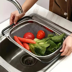 Stainless Steel Drain Basket With Extendable Rubber Handles To Fit Any Sink (Free Delivery 🚚)