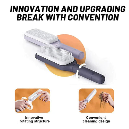 4-in-1 Self-Cleaning Hair Comb Brush (Free Delivery 🚚)