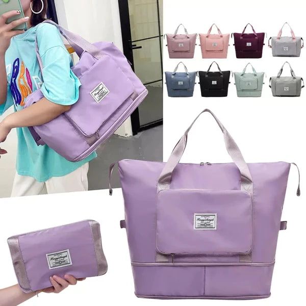 Women Travel Foldable Shoulder Bag - Waterproof Nylon Travel Bag